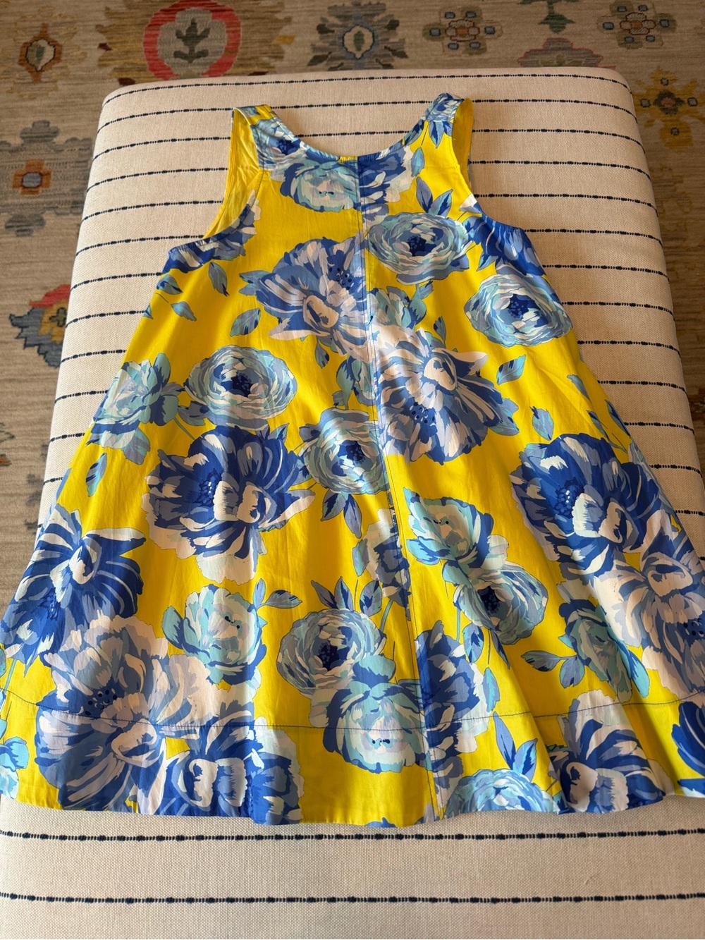Fate Bright Yellow Sundress with Blue Floral Print
